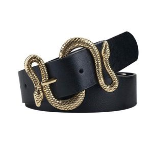 Vintage Leather Snake buckle belt